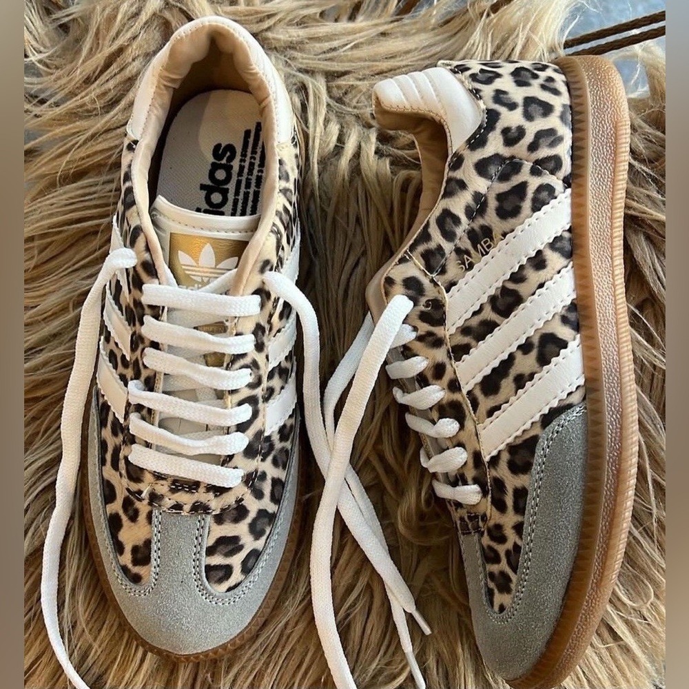 Adidas Originals Samba OG Women's Cream Leopard Print Sneakers